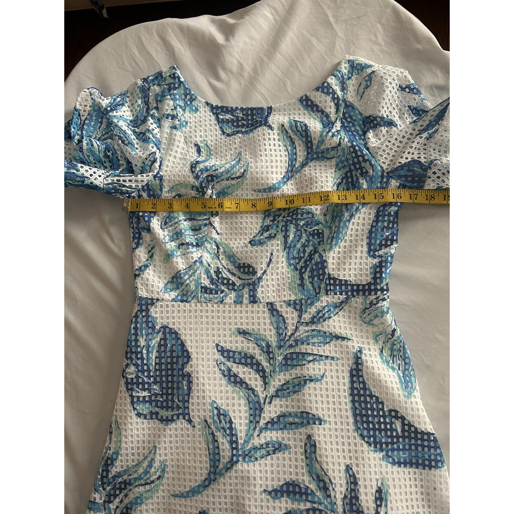 Lilly Pulitzer Floral Laurie Romper Womens Size 6 Blue White Beach Vacation - Picture 7 of 10